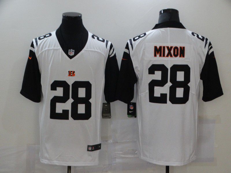 Men Cincinnati Bengals 28 Mixon White Nike Vapor Untouchable Limited 2020 NFL Nike Jerseys